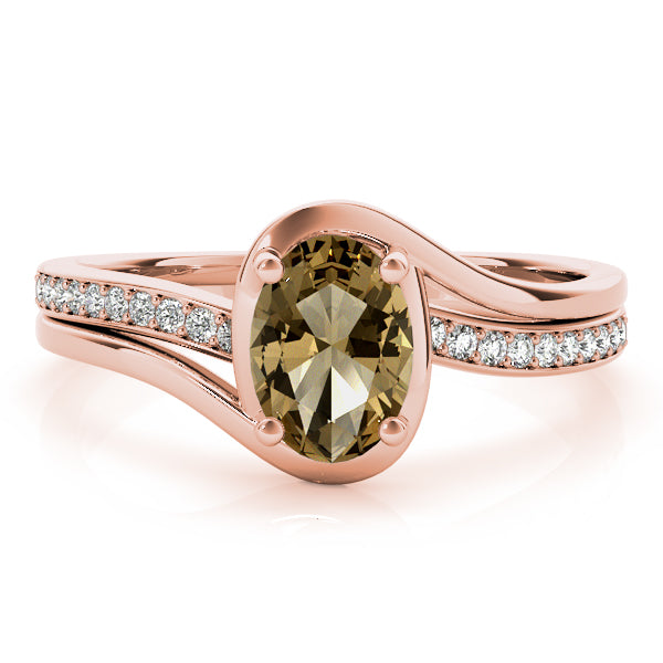 Dazzling Fashion Ring Oval Diamond Engagement Ring — 9K/18K Gold & Platinum