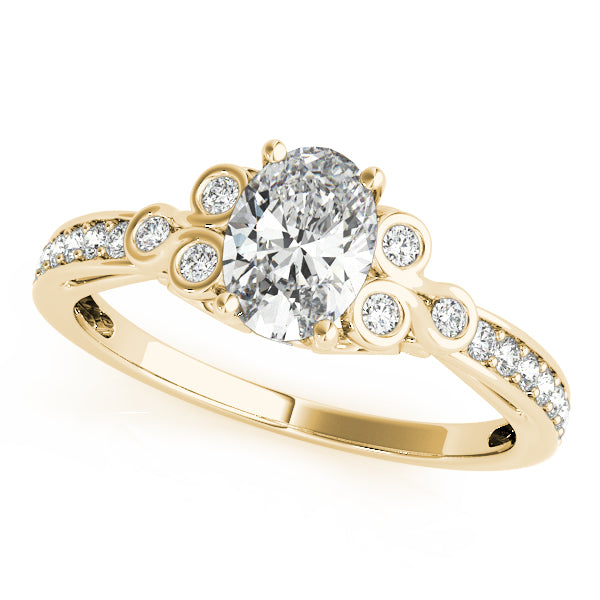 Enchanted Fashion Ring Oval Diamond Engagement Ring — 9K/18K Gold & Platinum