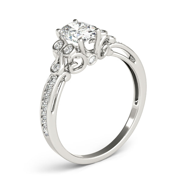 Enchanted Fashion Ring Oval Diamond Engagement Ring — 9K/18K Gold & Platinum