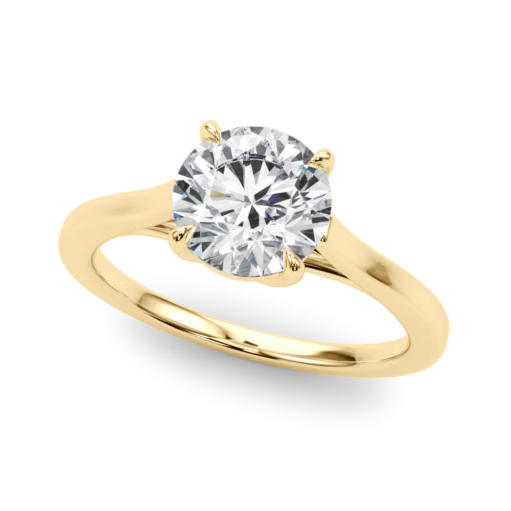 Exquisite Solitaire Engagement Ring Round Diamond Engagement Ring — 9K/18K Gold & Platinum