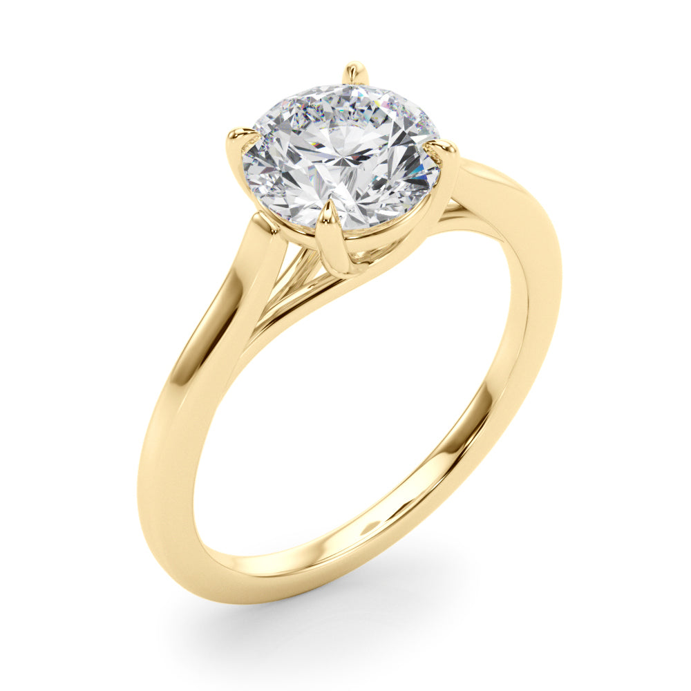 Exquisite Solitaire Engagement Ring Round Diamond Engagement Ring — 9K/18K Gold & Platinum