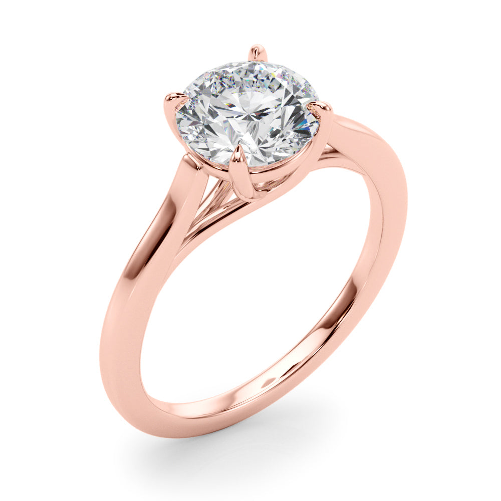 Exquisite Solitaire Engagement Ring Round Diamond Engagement Ring — 9K/18K Gold & Platinum