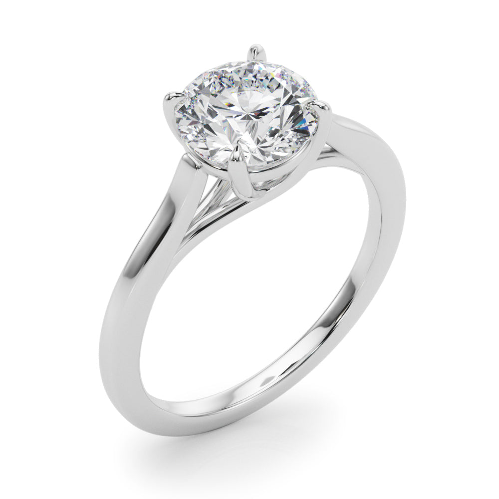 Exquisite Solitaire Engagement Ring Round Diamond Engagement Ring — 9K/18K Gold & Platinum