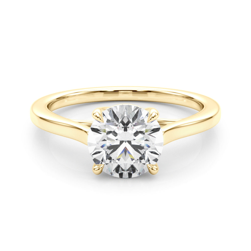 Exquisite Solitaire Engagement Ring Round Diamond Engagement Ring — 9K/18K Gold & Platinum