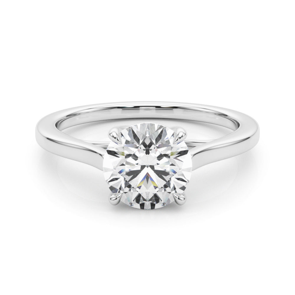 Exquisite Solitaire Engagement Ring Round Diamond Engagement Ring — 9K/18K Gold & Platinum