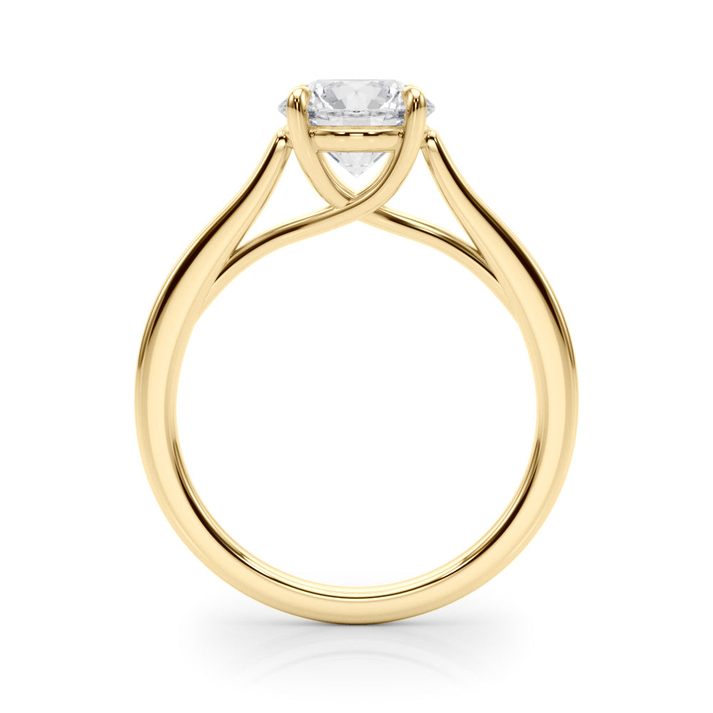 Exquisite Solitaire Engagement Ring Round Diamond Engagement Ring — 9K/18K Gold & Platinum