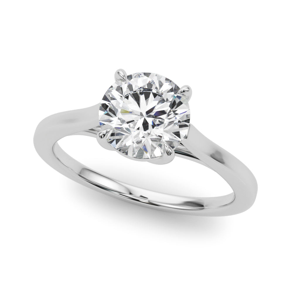 Exquisite Solitaire Engagement Ring Round Diamond Engagement Ring — 9K/18K Gold & Platinum