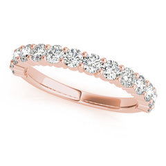Single Row Prong Set Wedding Half Eternity Ring in Gold & Platinum