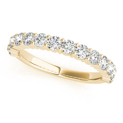 Single Row Prong Set Wedding Half Eternity Ring in Gold & Platinum