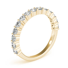 Single Row Prong Set Wedding Half Eternity Ring in Gold & Platinum