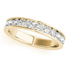 Single Row Channel Set Wedding Half Eternity Ring in Gold & Platinum