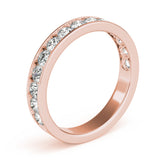 Single Row Channel Set Wedding Half Eternity Ring in Gold & Platinum
