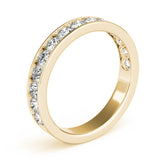 Single Row Channel Set Wedding Half Eternity Ring in Gold & Platinum