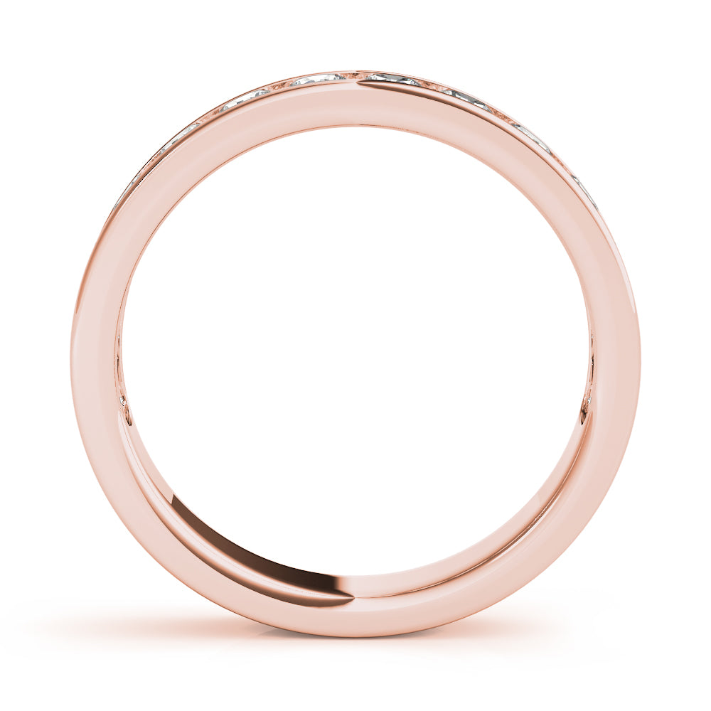 Single Row Channel Set Wedding Half Eternity Ring in Gold & Platinum
