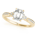 Devoted Fashion Rings Cut Emerald Diamond Engagement Ring — 9K/18K Gold & Platinum