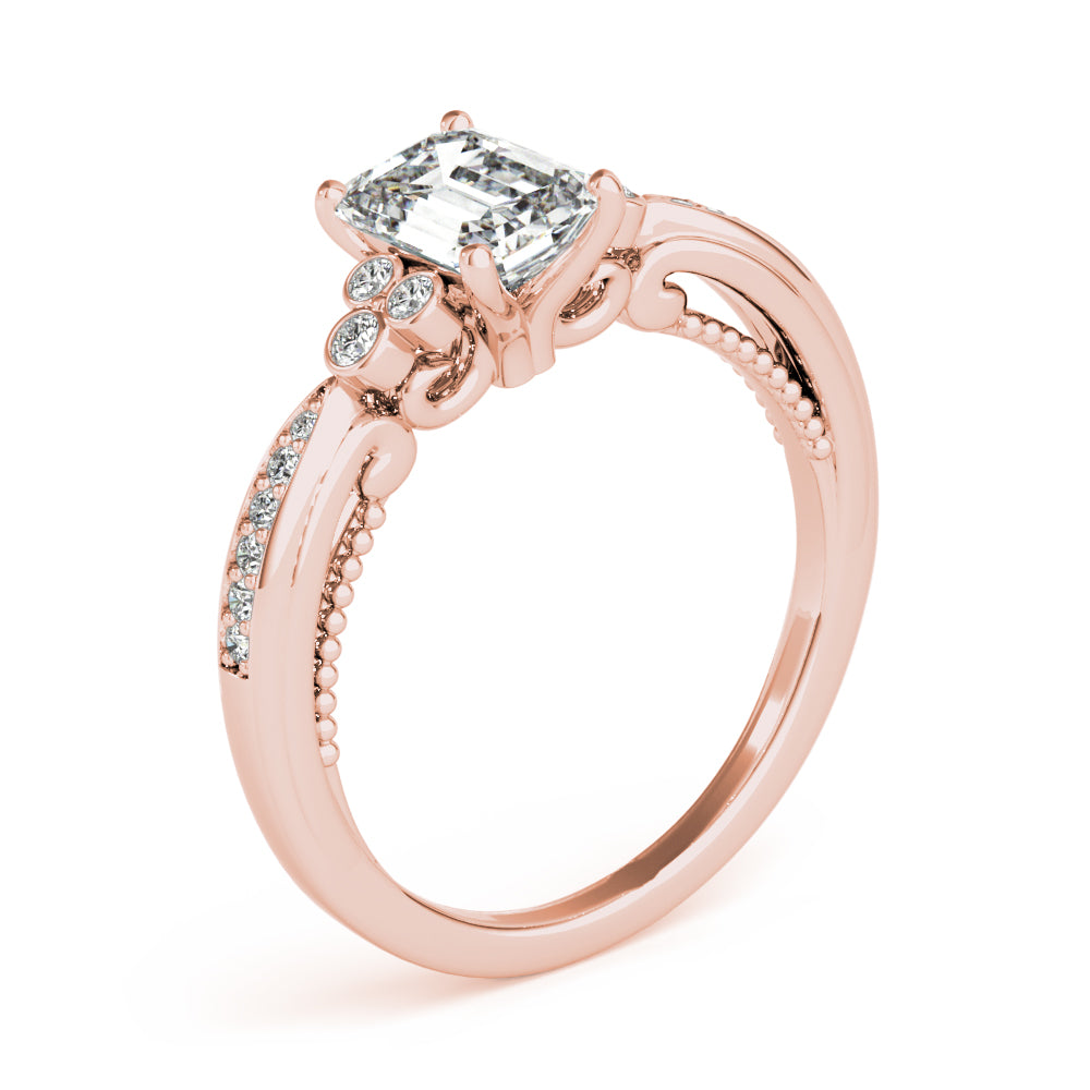 Devoted Fashion Rings Cut Emerald Diamond Engagement Ring — 9K/18K Gold & Platinum
