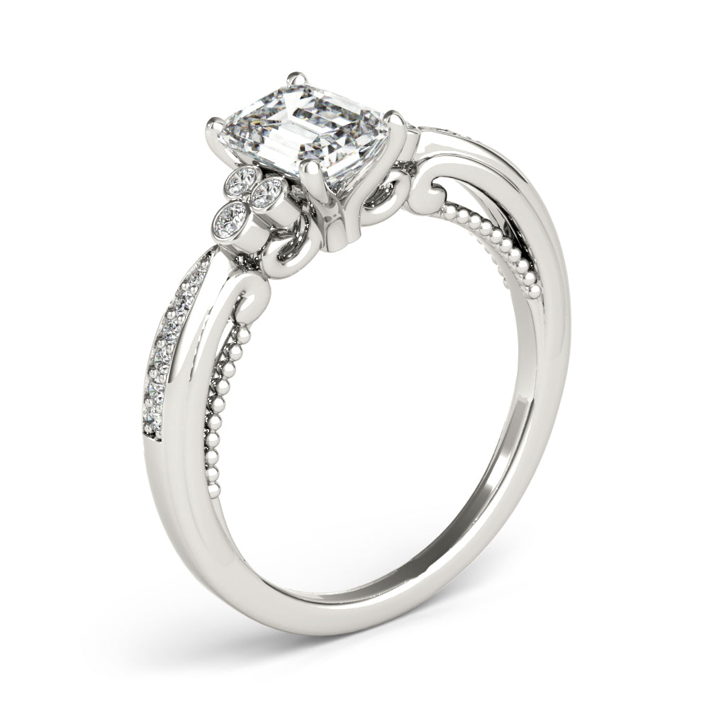 Devoted Fashion Rings Cut Emerald Diamond Engagement Ring — 9K/18K Gold & Platinum