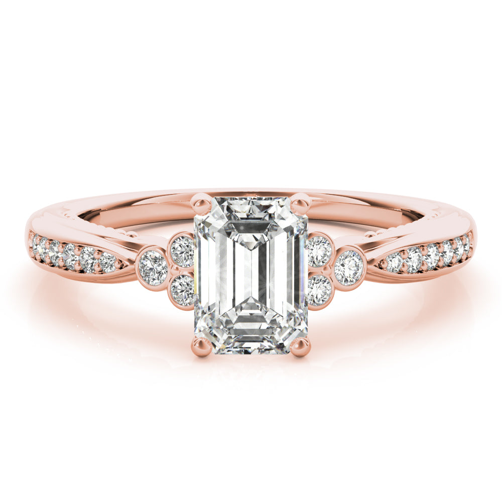 Devoted Fashion Rings Cut Emerald Diamond Engagement Ring — 9K/18K Gold & Platinum