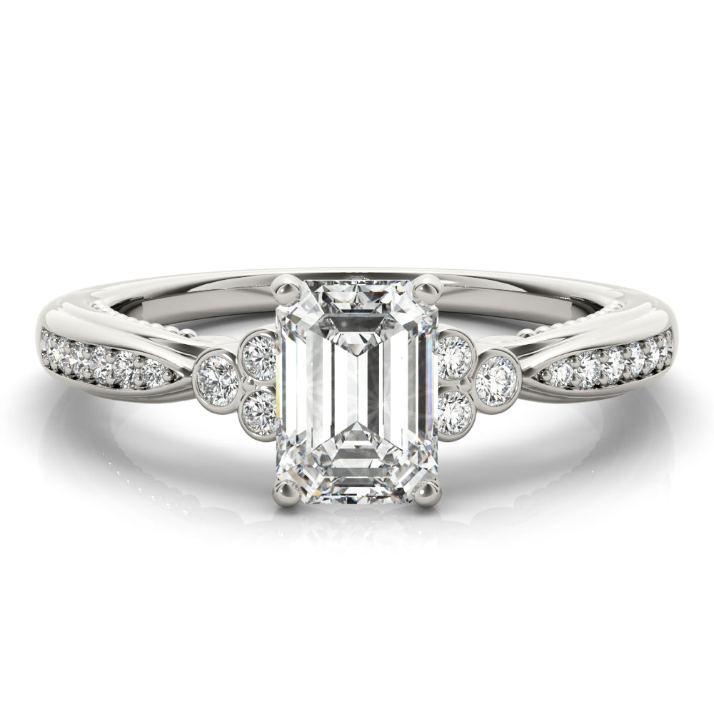 Devoted Fashion Rings Cut Emerald Diamond Engagement Ring — 9K/18K Gold & Platinum