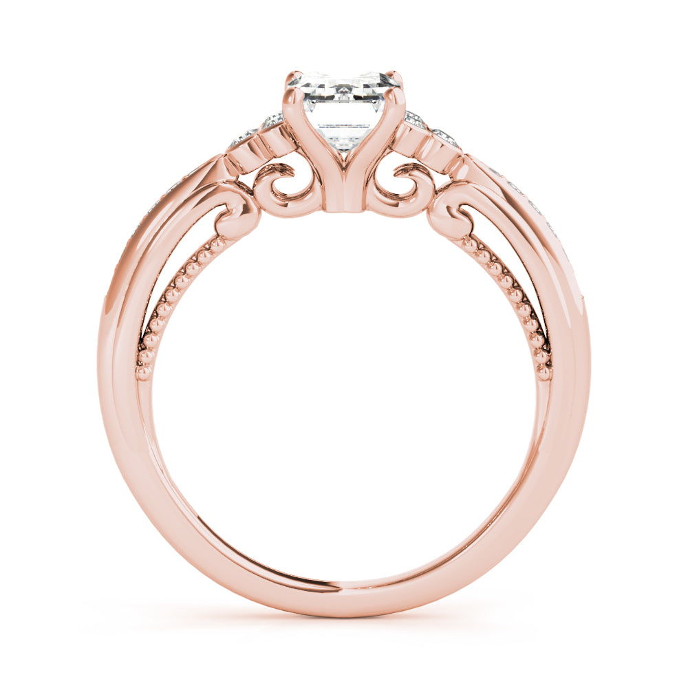 Devoted Fashion Rings Cut Emerald Diamond Engagement Ring — 9K/18K Gold & Platinum