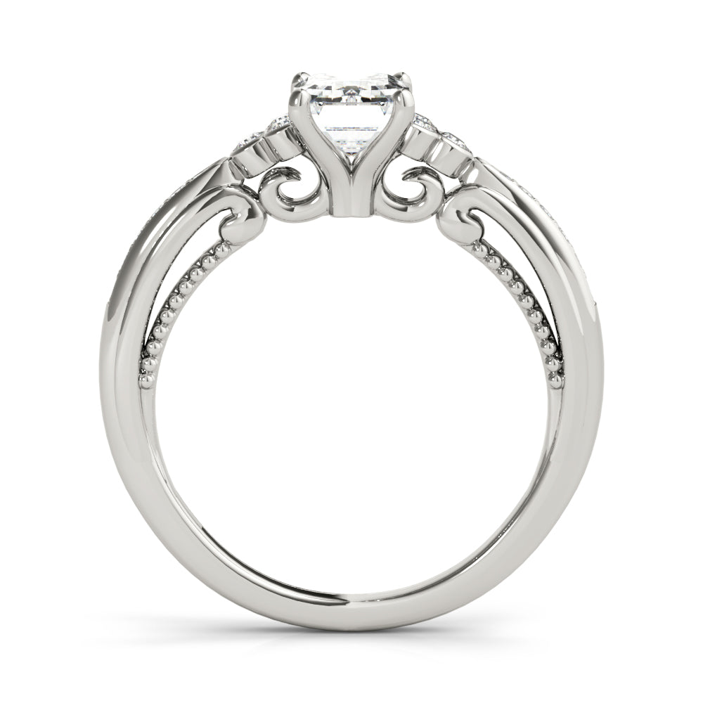 Devoted Fashion Rings Cut Emerald Diamond Engagement Ring — 9K/18K Gold & Platinum