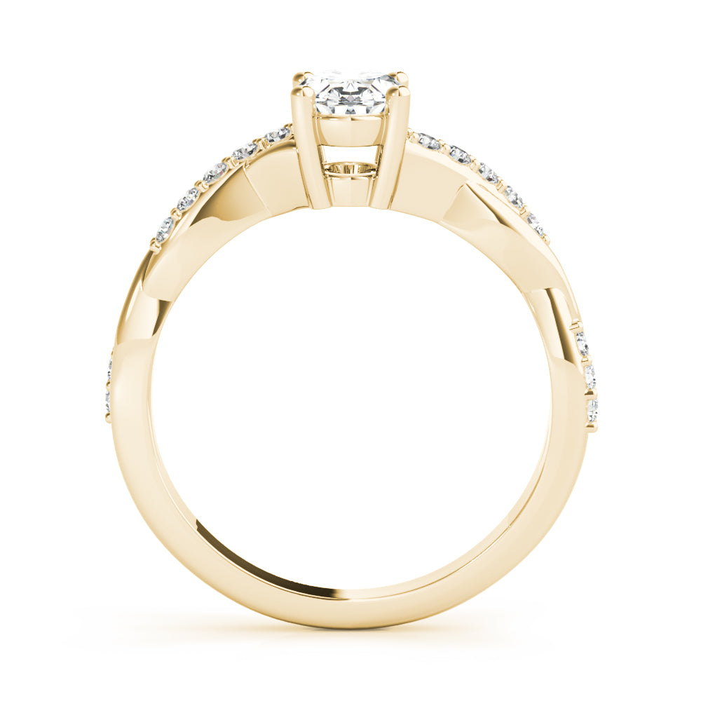 Graceful Fashion Rings Oval Diamond Engagement Ring — 9K/18K Gold & Platinum