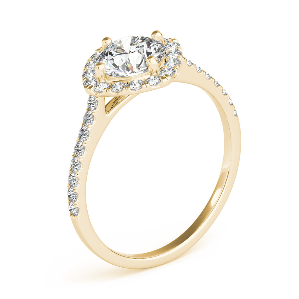 Pristine Center Halo Round Diamond Engagement Ring — 9K/18K Gold & Platinum