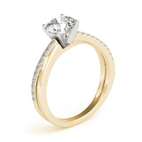 Adored Split Shank Round Diamond Engagement Ring — 9K/18K Gold & Platinum