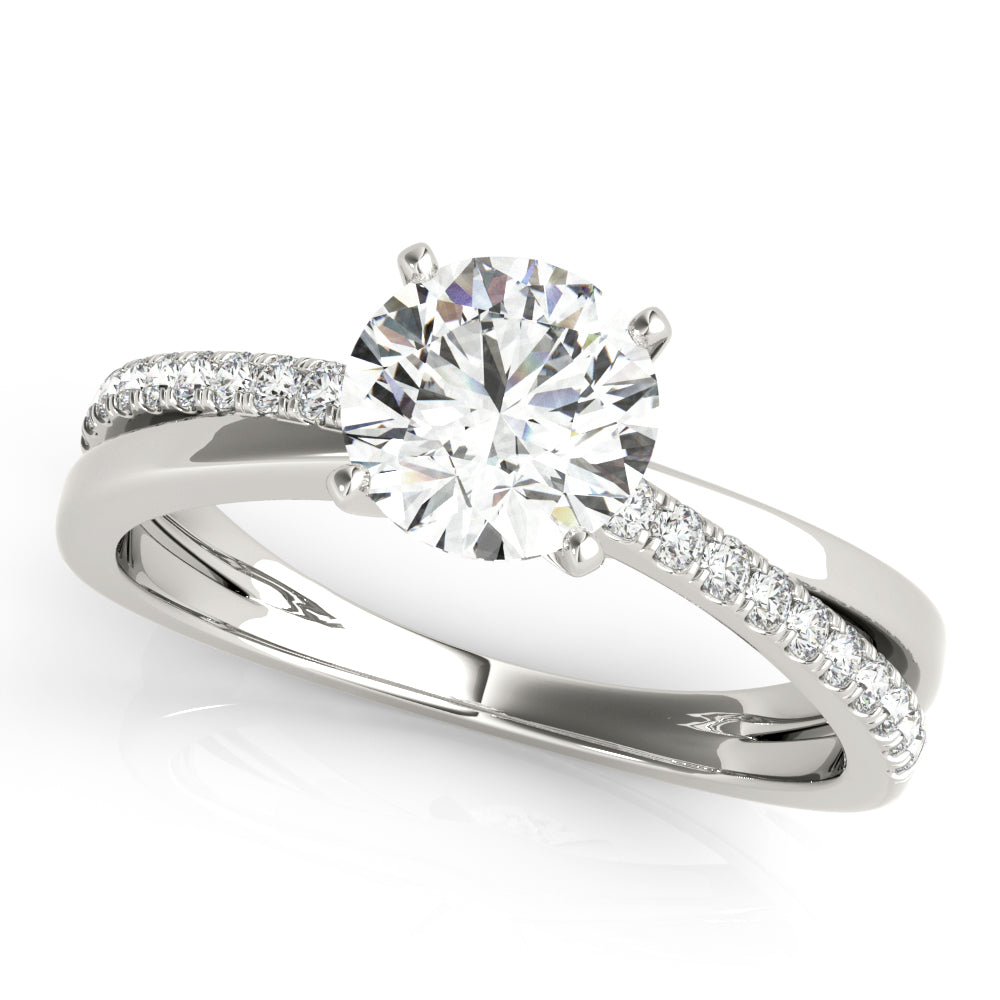 Adored Split Shank Round Diamond Engagement Ring — 9K/18K Gold & Platinum