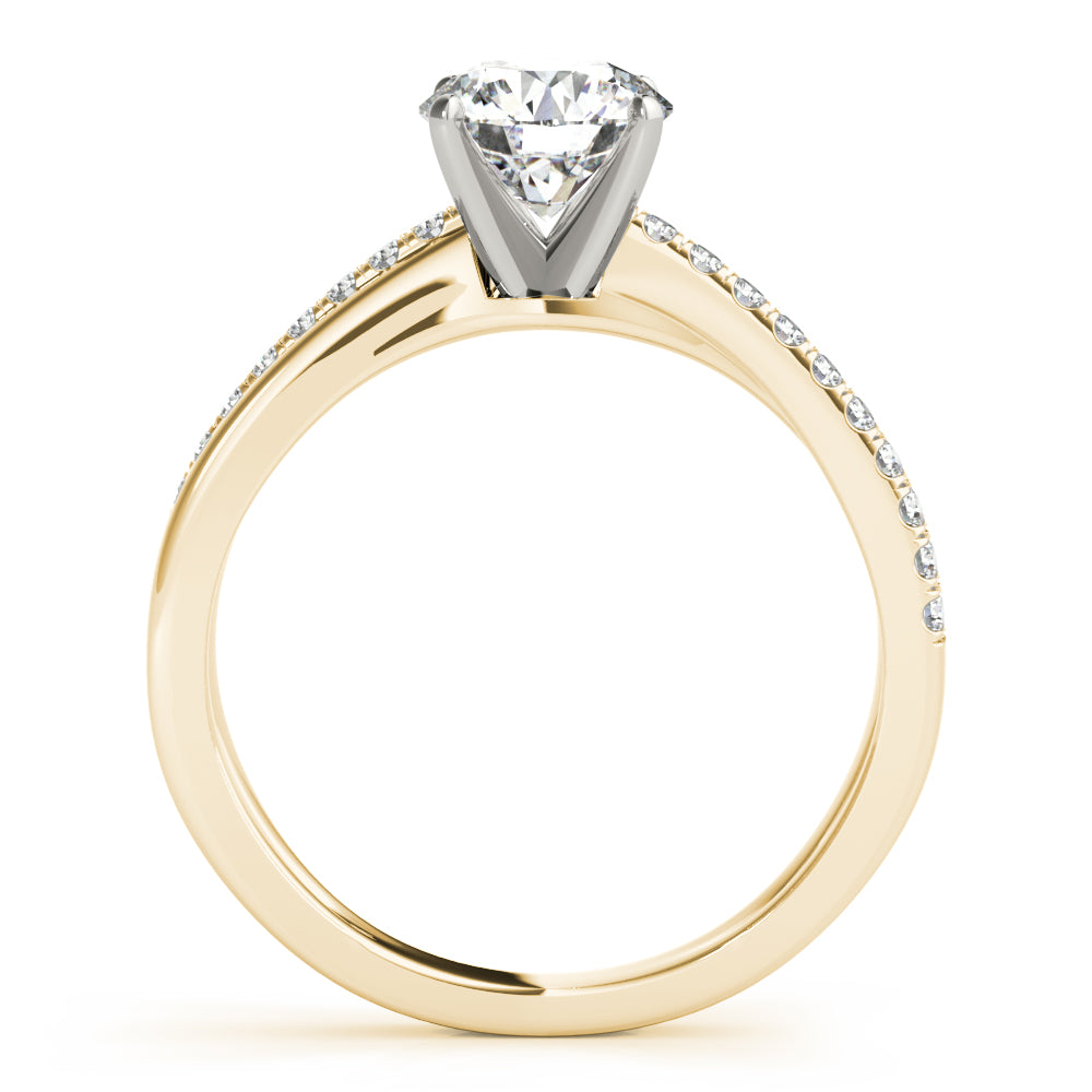 Adored Split Shank Round Diamond Engagement Ring — 9K/18K Gold & Platinum