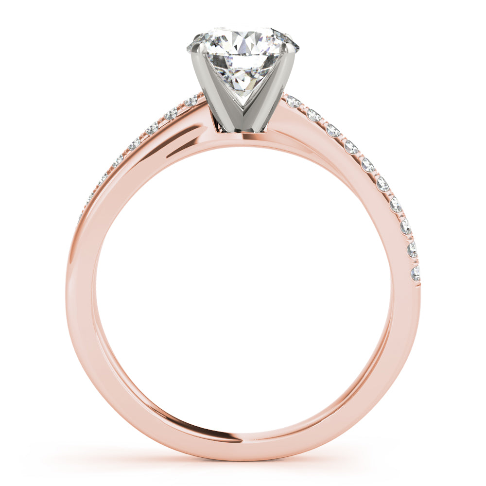 Adored Split Shank Round Diamond Engagement Ring — 9K/18K Gold & Platinum