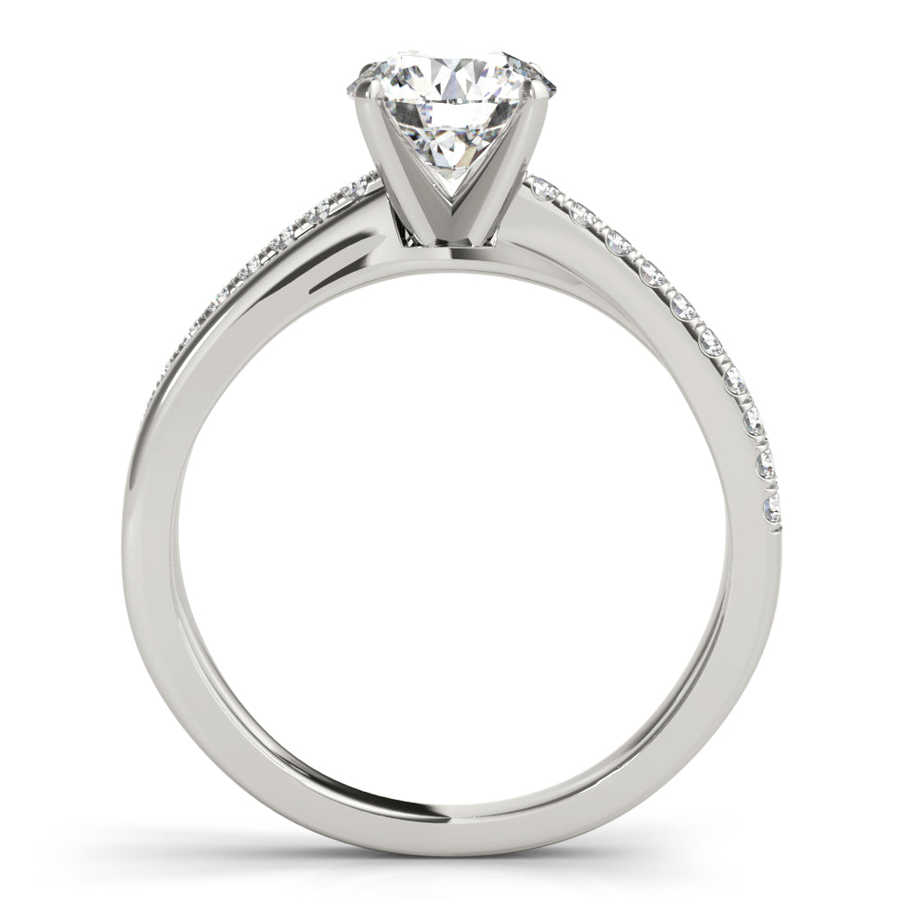 Adored Split Shank Round Diamond Engagement Ring — 9K/18K Gold & Platinum
