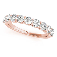 Shared Prong Half Eternity Ring in Gold & Platinum