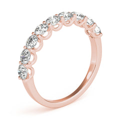 Shared Prong Half Eternity Ring in Gold & Platinum