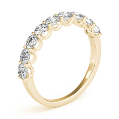 Shared Prong Half Eternity Ring in Gold & Platinum