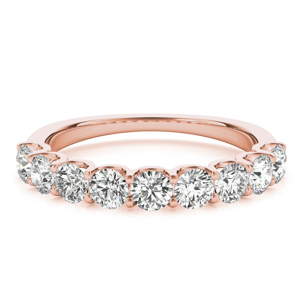 Shared Prong Half Eternity Ring in Gold & Platinum