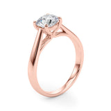 Classic 4 Prong Solitaire Round Diamond Engagement Ring — 9K/18K Gold & Platinum
