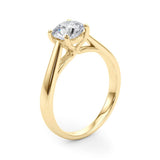Classic 4 Prong Solitaire Round Diamond Engagement Ring — 9K/18K Gold & Platinum