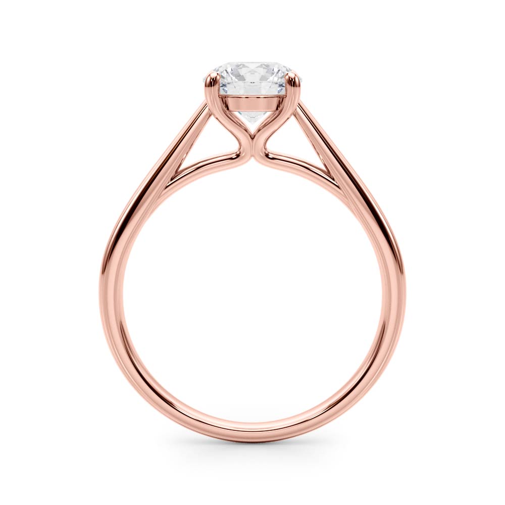 Classic 4 Prong Solitaire Round Diamond Engagement Ring — 9K/18K Gold & Platinum
