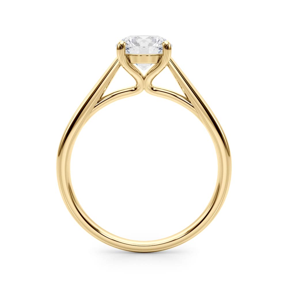 Classic 4 Prong Solitaire Round Diamond Engagement Ring — 9K/18K Gold & Platinum