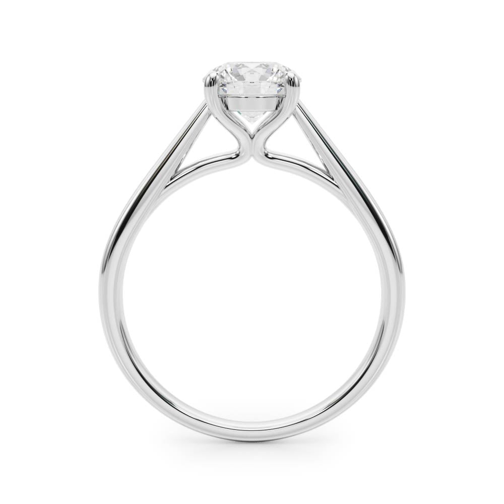 Classic 4 Prong Solitaire Round Diamond Engagement Ring — 9K/18K Gold & Platinum
