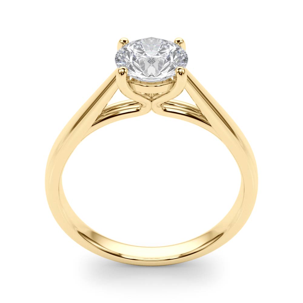 Classic 4 Prong Solitaire Round Diamond Engagement Ring — 9K/18K Gold & Platinum