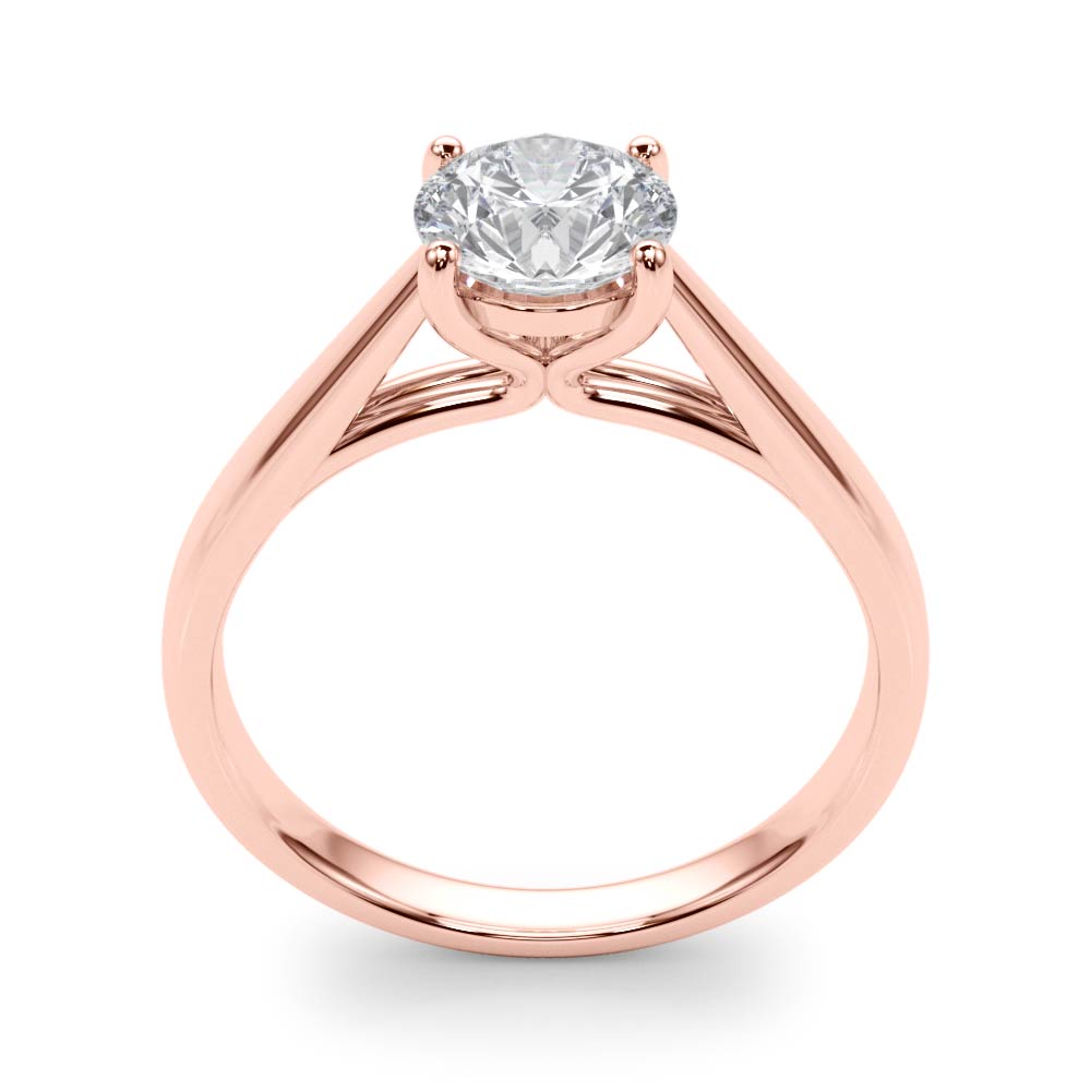 Classic 4 Prong Solitaire Round Diamond Engagement Ring — 9K/18K Gold & Platinum