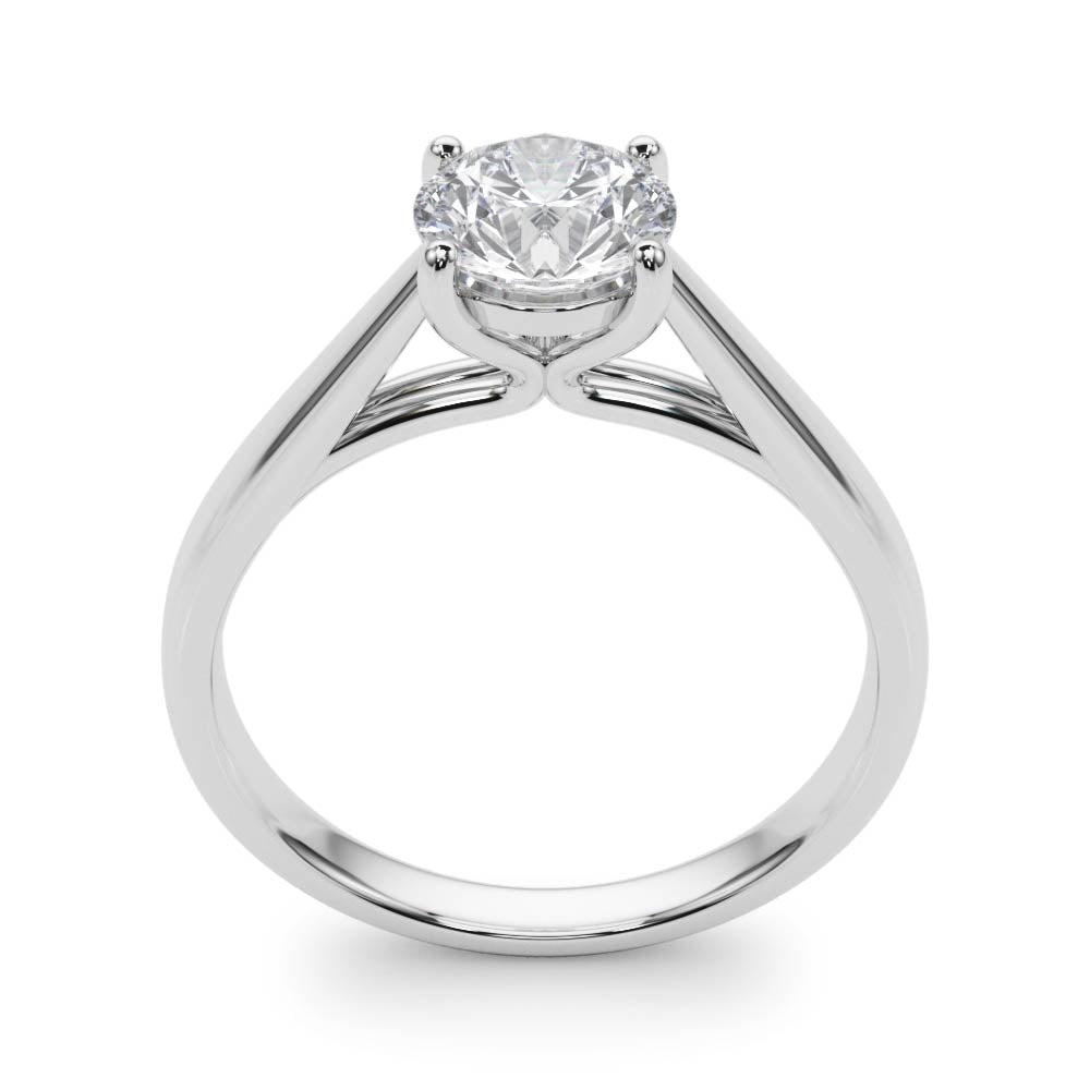 Classic 4 Prong Solitaire Round Diamond Engagement Ring — 9K/18K Gold & Platinum