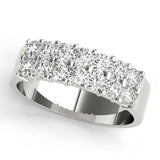 Two Row Half Eternity Ring in Gold & Platinum