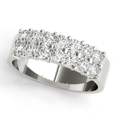 Two Row Half Eternity Ring in Gold & Platinum