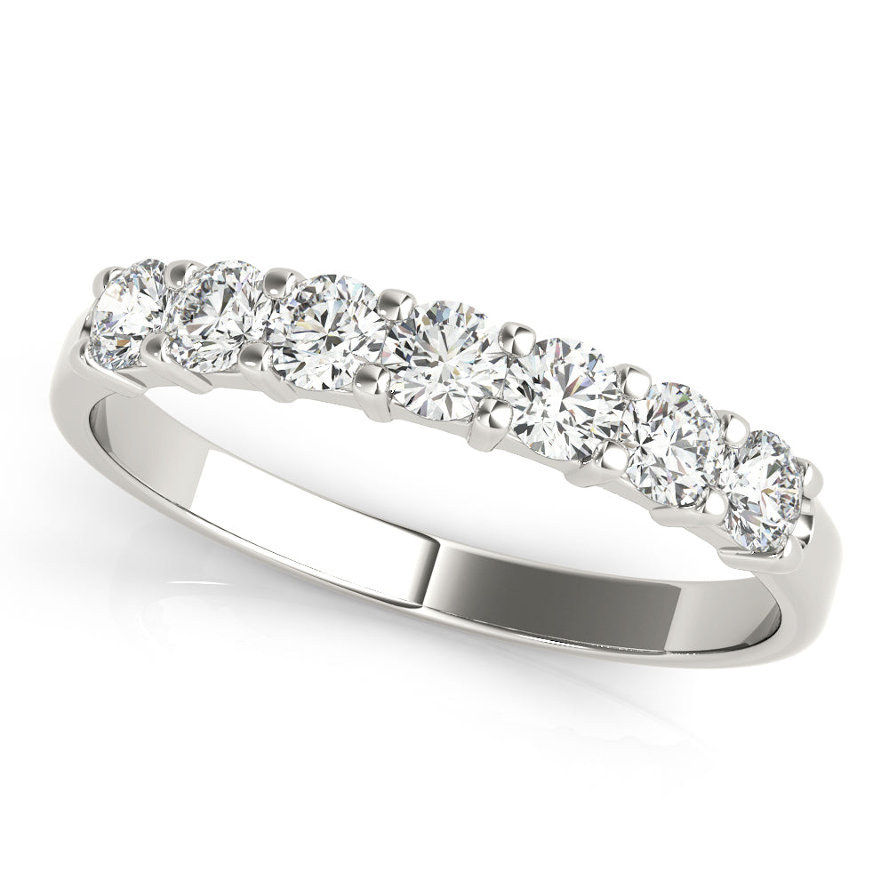 Shared Prong Half Eternity Ring in Gold & Platinum