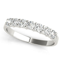 Shared Prong Half Eternity Ring in Gold & Platinum