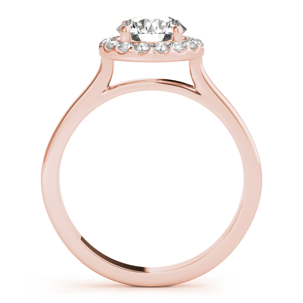 Elegant Halo Round Diamond Engagement Ring — 9K/18K Gold & Platinum
