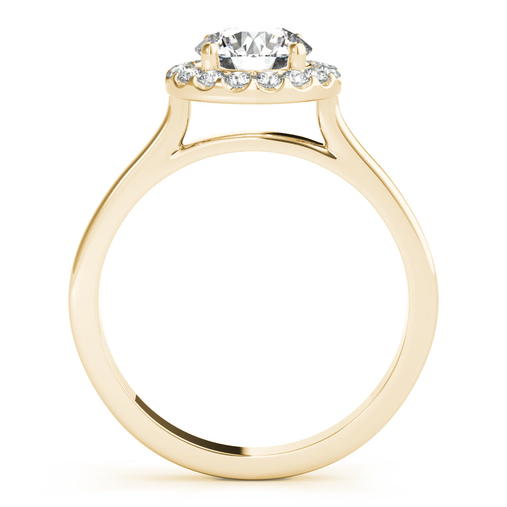 Elegant Halo Round Diamond Engagement Ring — 9K/18K Gold & Platinum